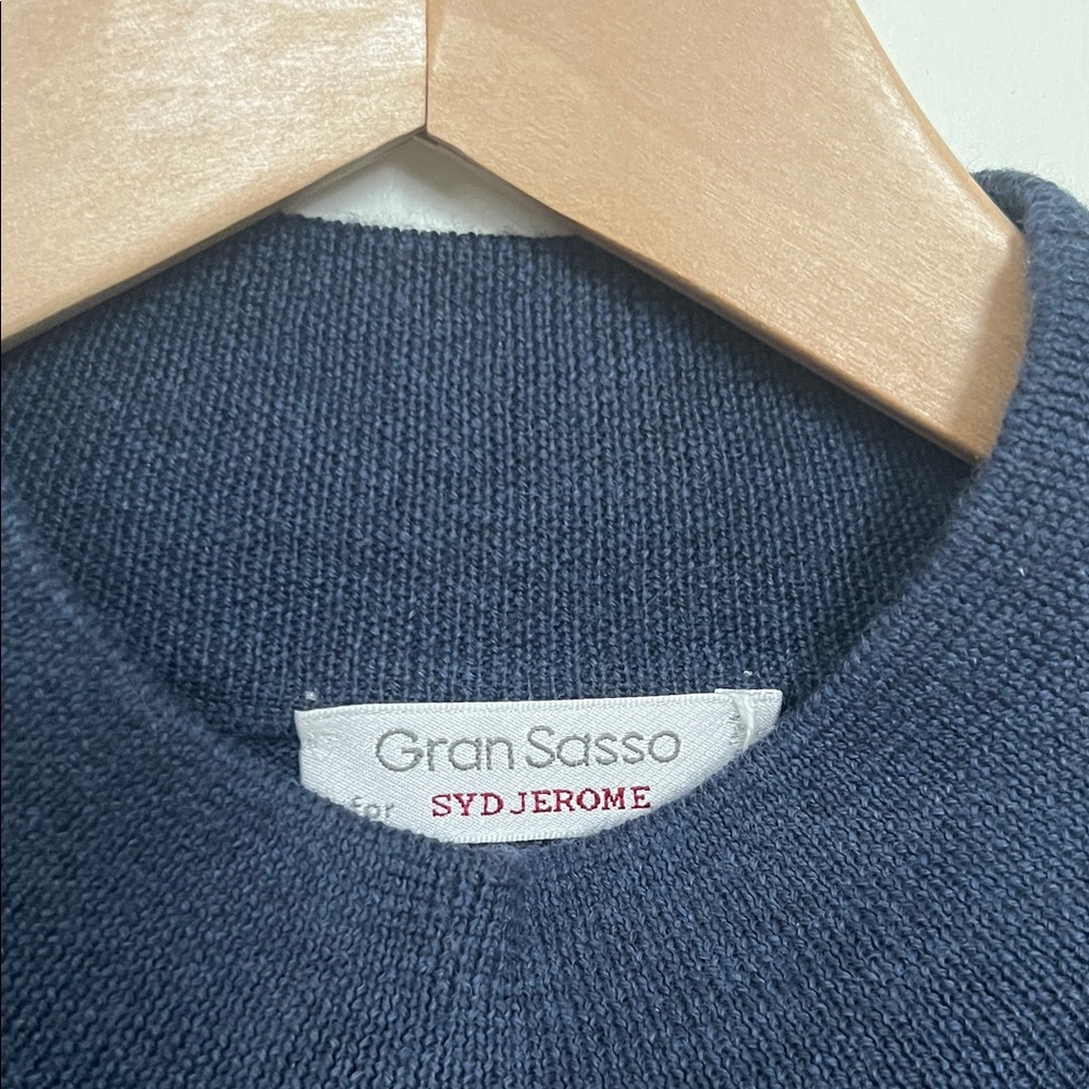 Gran Sasso Navy Crewneck Knit Sweater